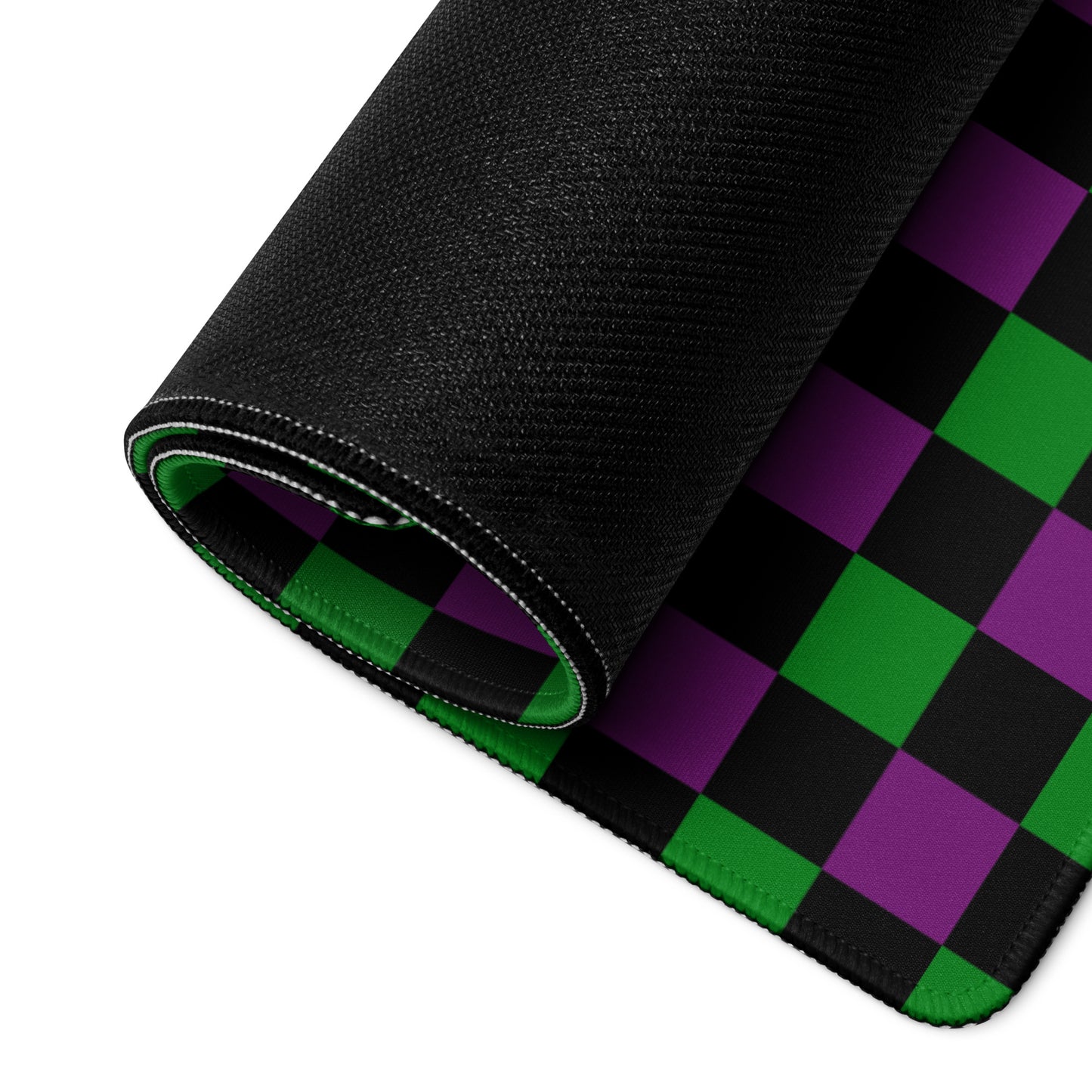 Checkered Mouse Pad - Black, Green & Purple