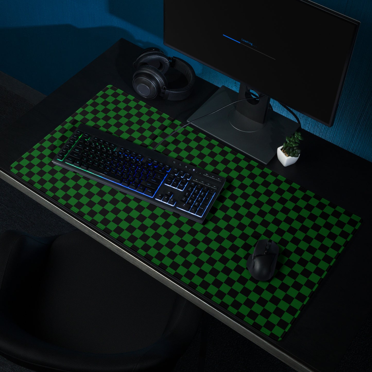 Green Checkerboard Mouse Mat