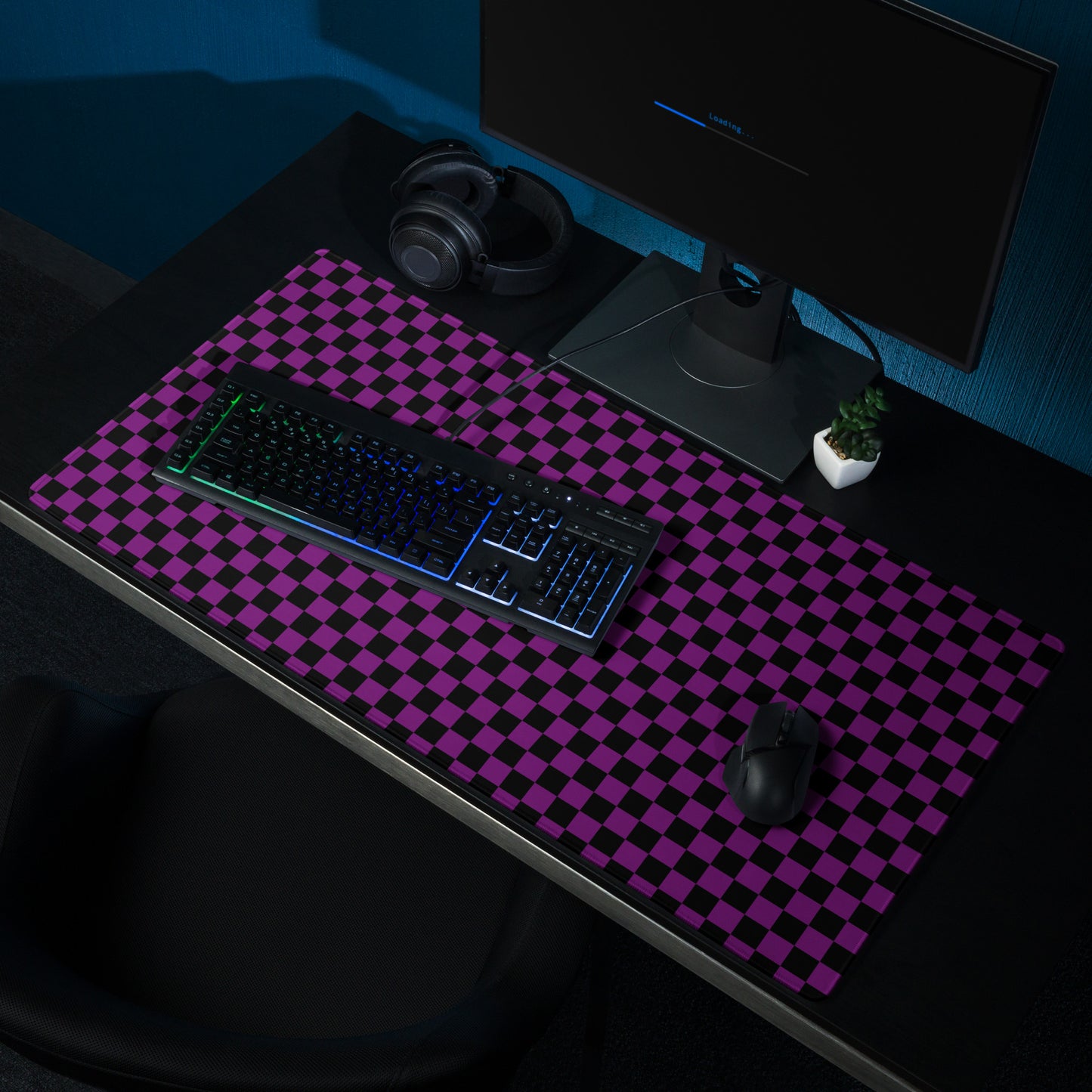 Purple Checkerboard Mouse Mat