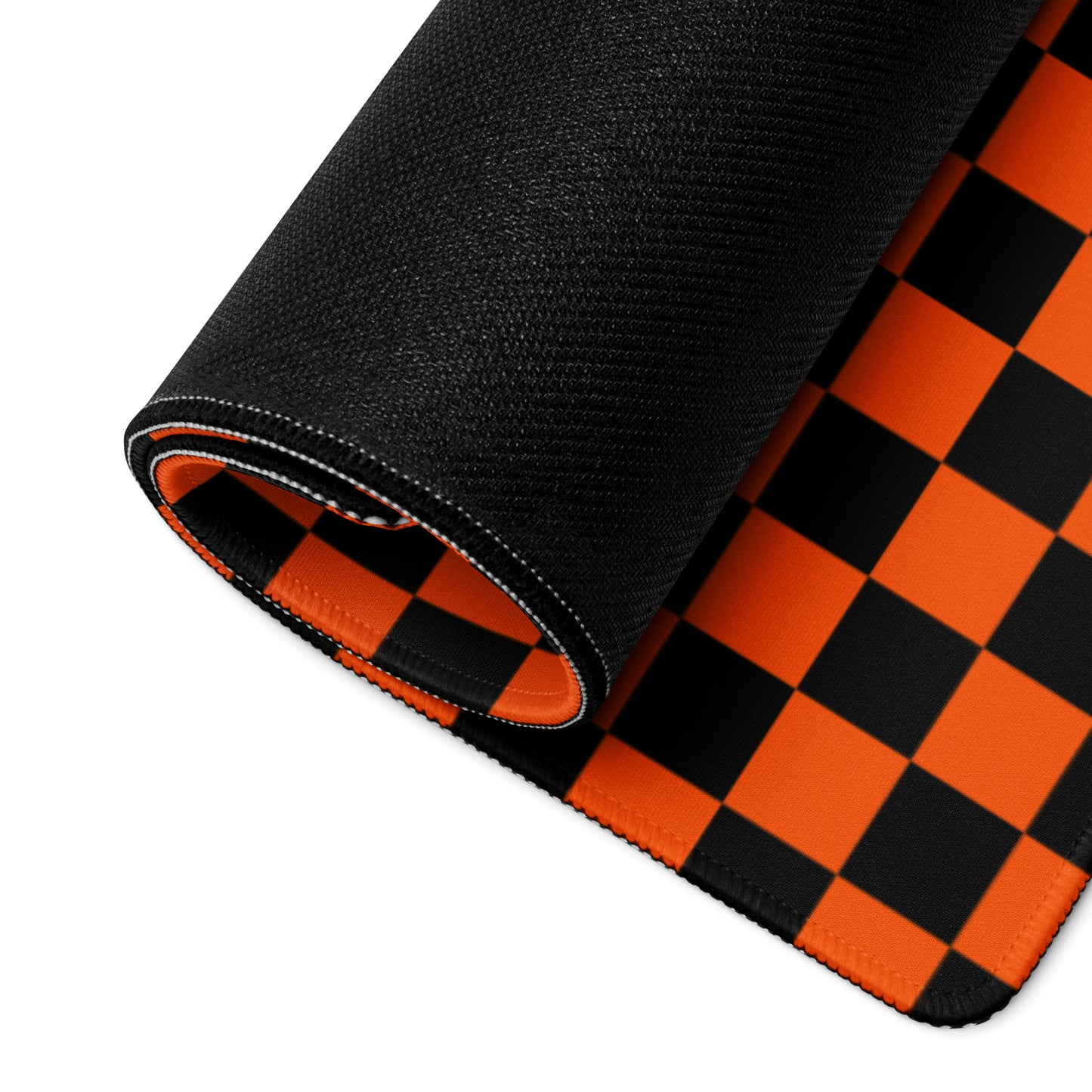 Orange Checkerboard Mouse Mat