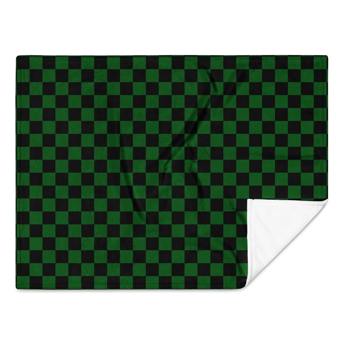 Green Checkerboard Throw Blanket
