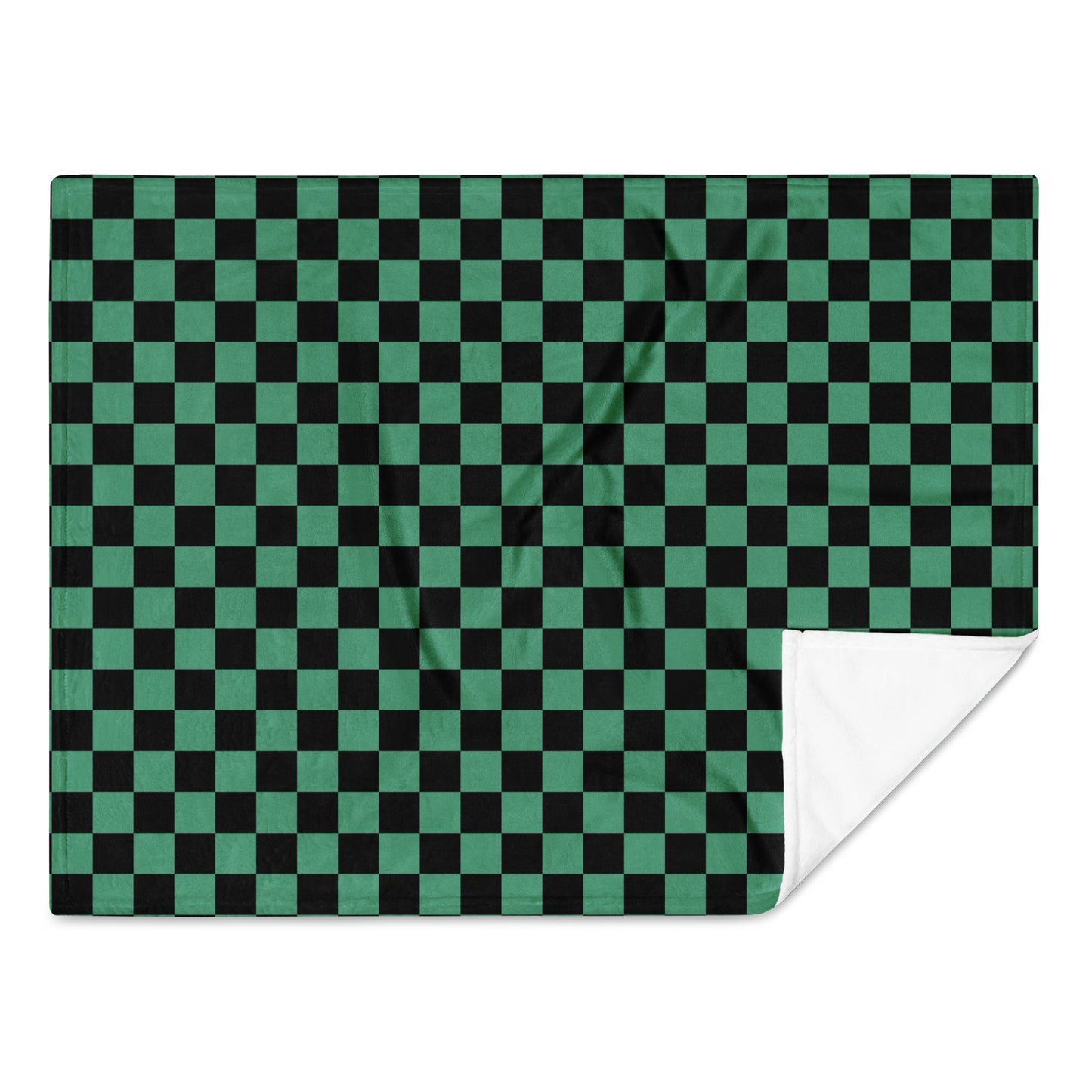 Light Green Checkerboard Throw Blanket