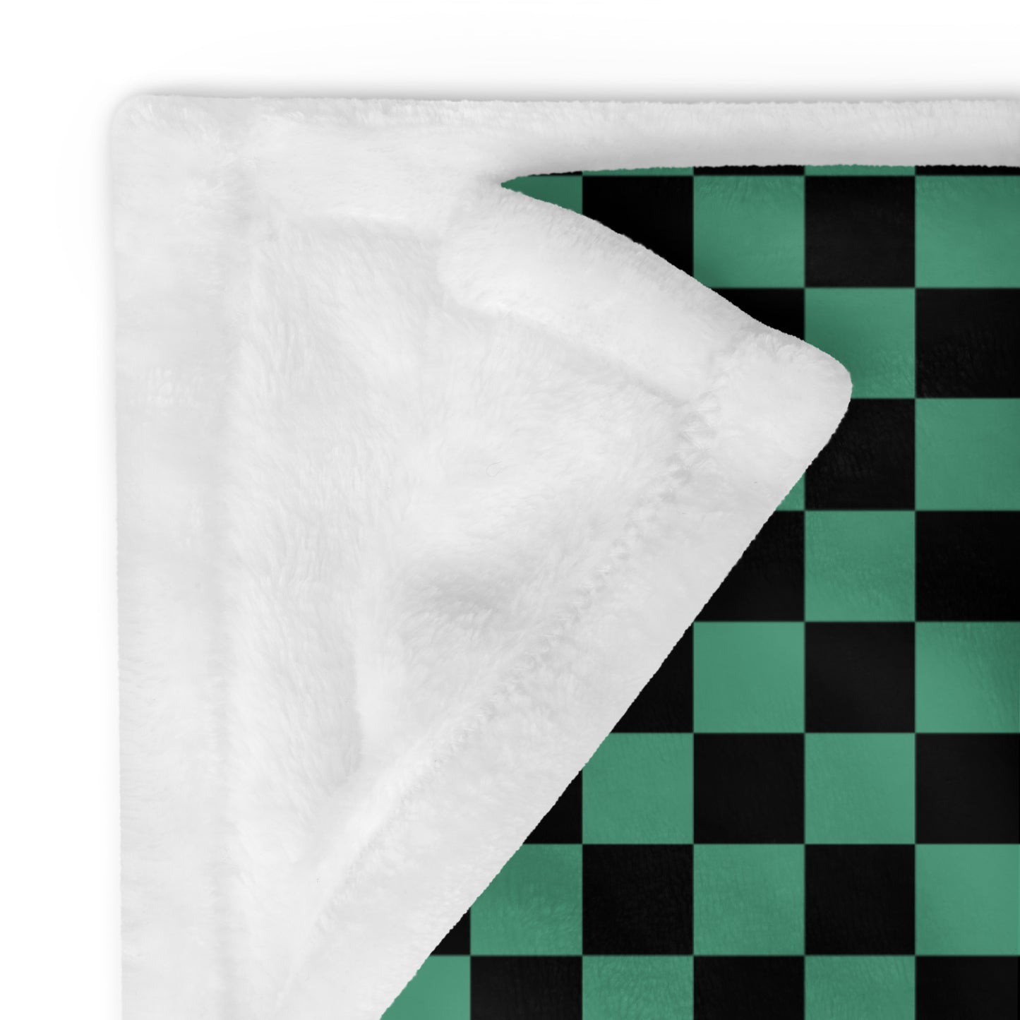 Light Green Checkerboard Throw Blanket
