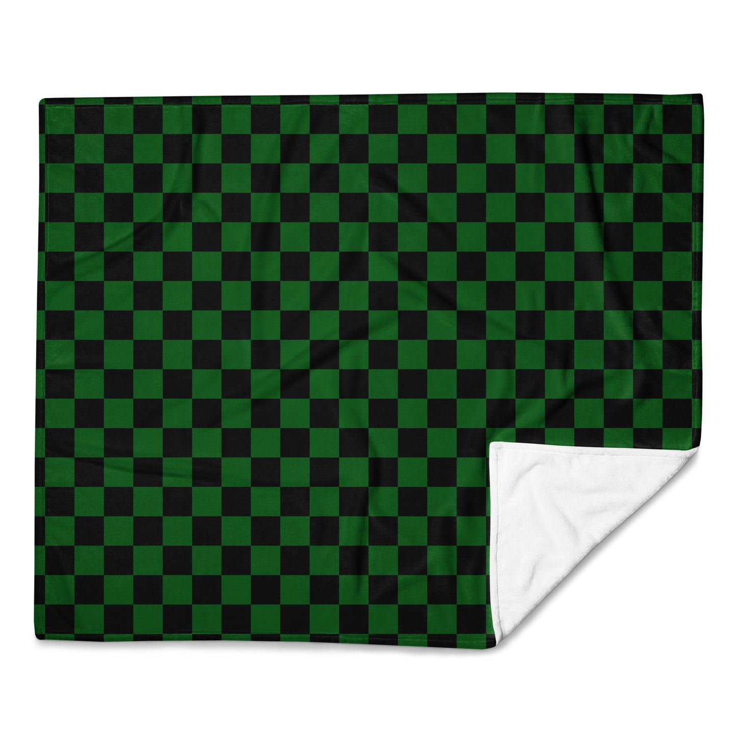 Green Checkerboard Throw Blanket