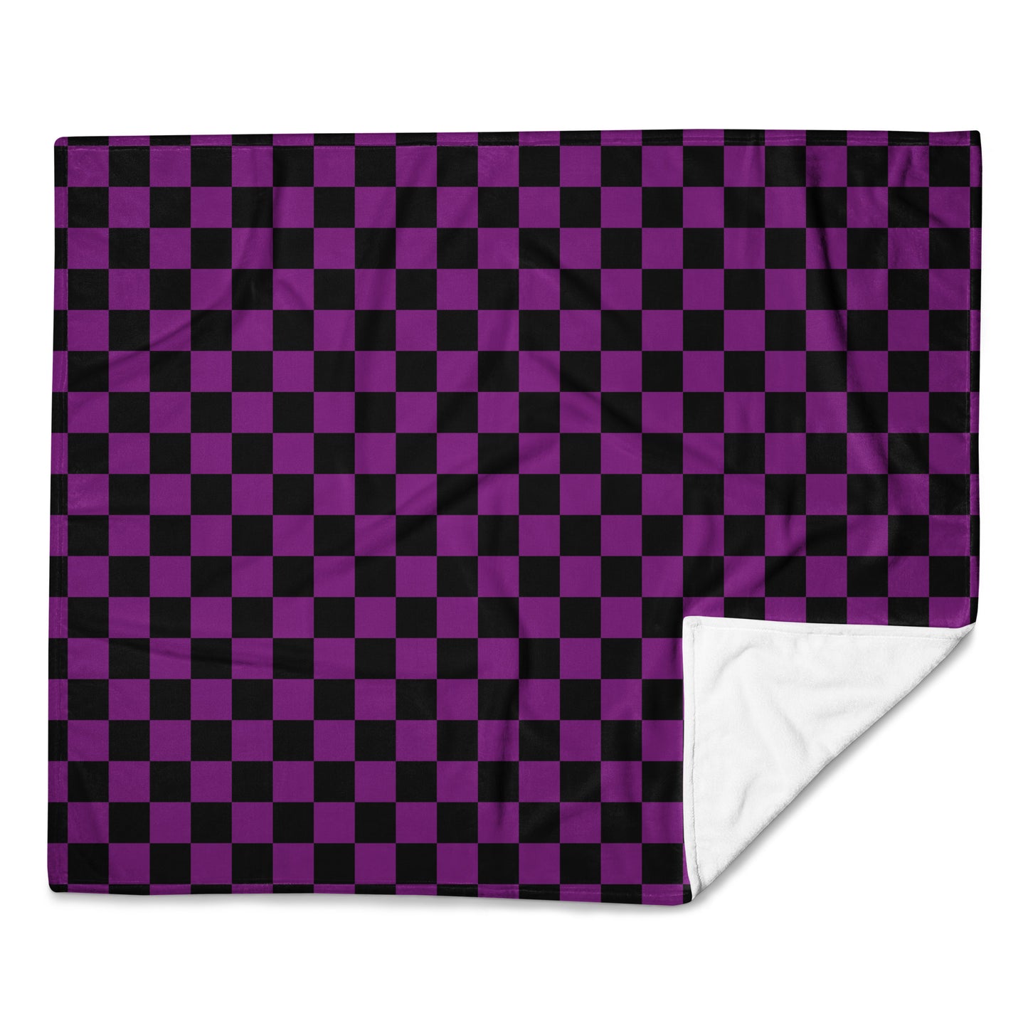 Purple Checkerboard Throw Blanket