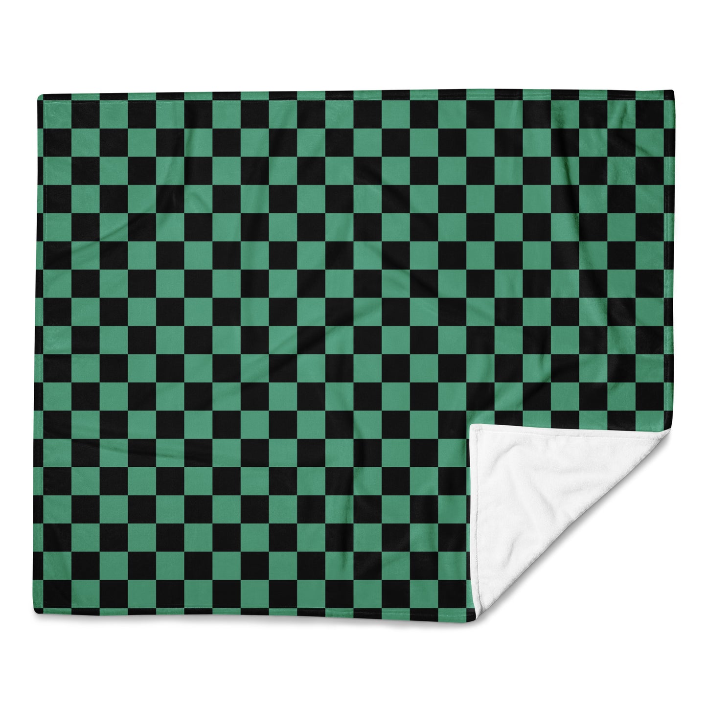 Light Green Checkerboard Throw Blanket