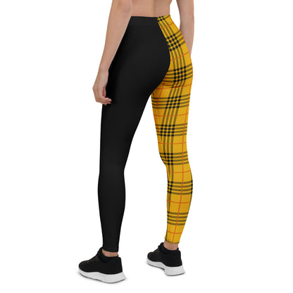 Anarchy Tartan Split Leggings – Yellow/Black