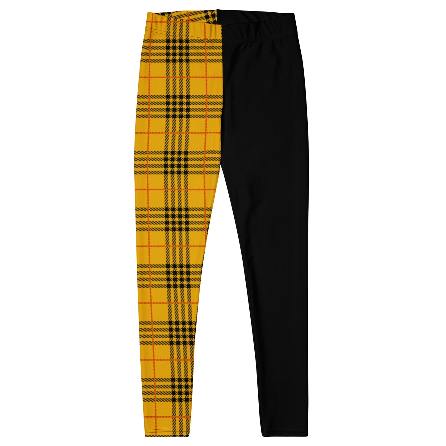 Anarchy Tartan Split Leggings – Yellow/Black
