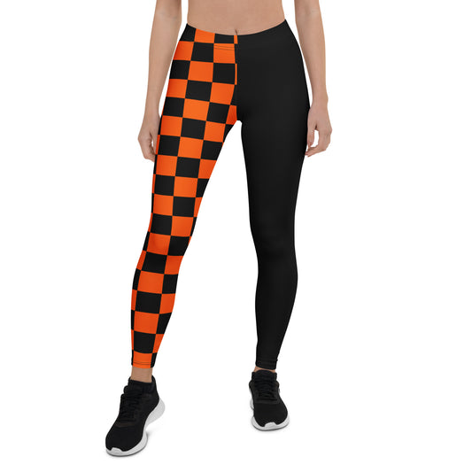 Fury Check Leggings – Orange/Black