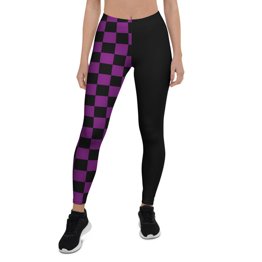 Hex Check Leggings – Purple/Black