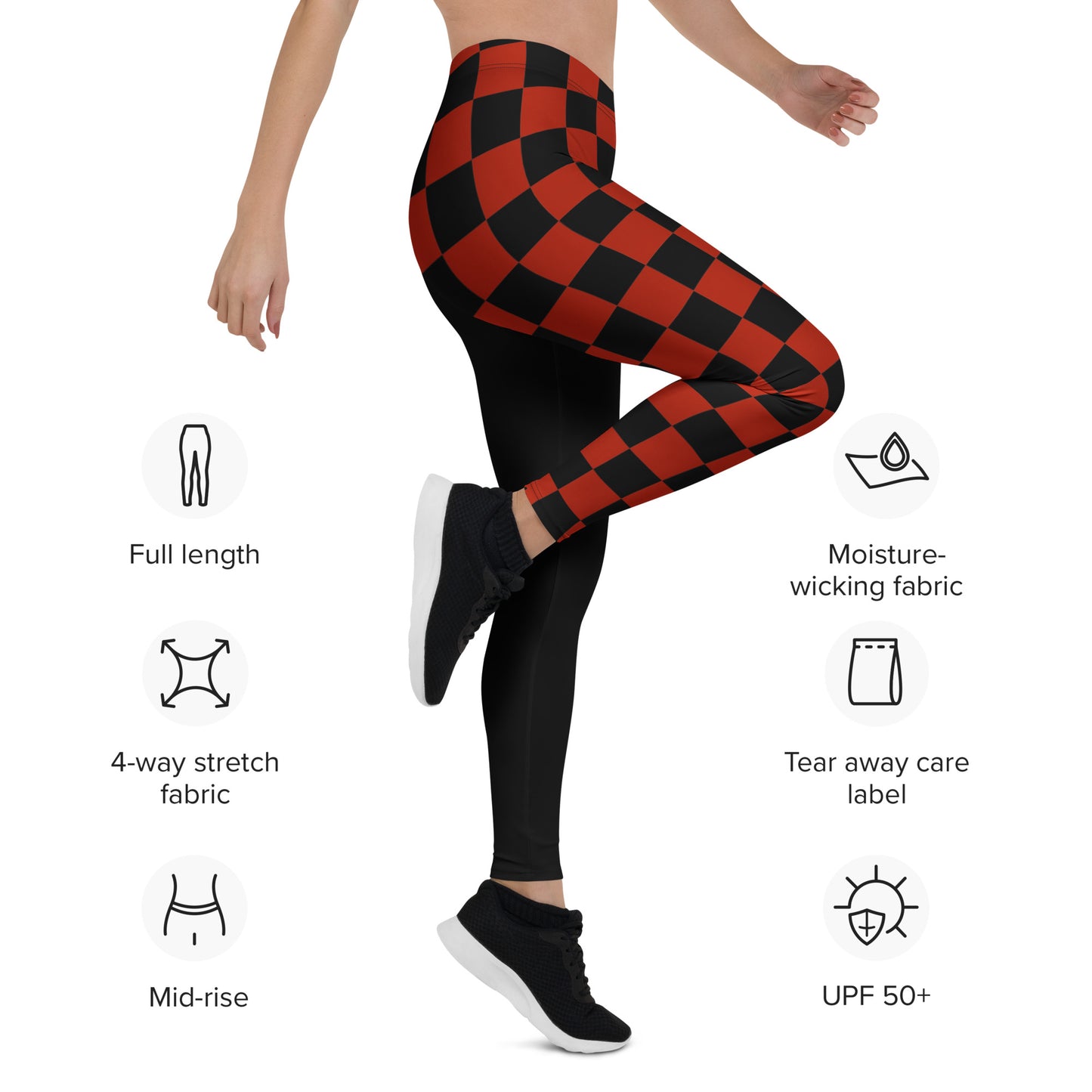 Riot Split Leggings – Black/Red