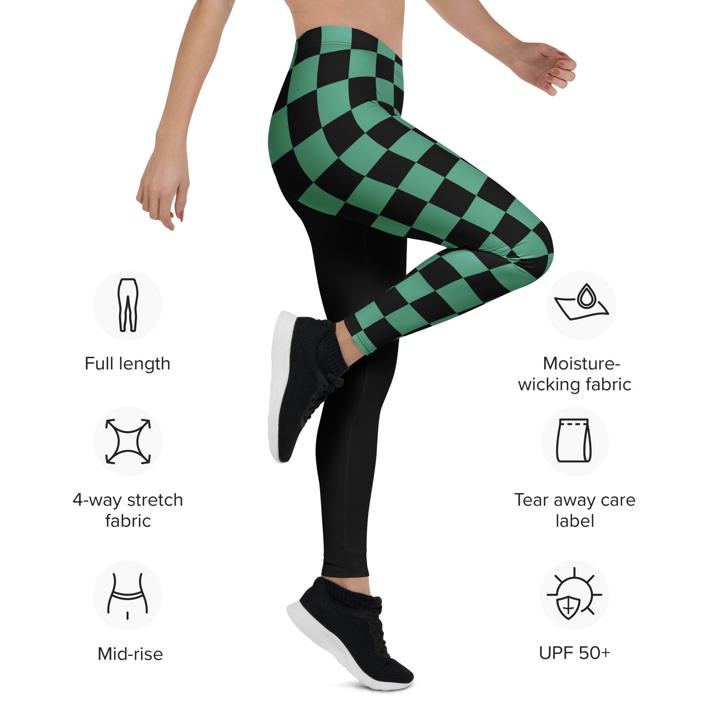 Emerald Split Leggings – Green/Black