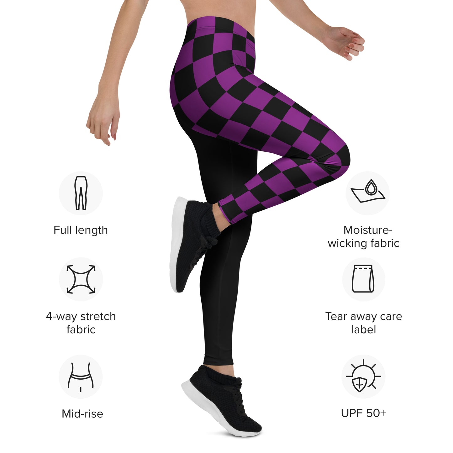 Hex Check Leggings – Purple/Black