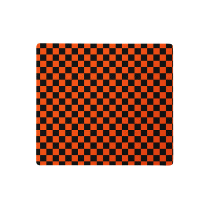 Orange Checkerboard Mouse Mat