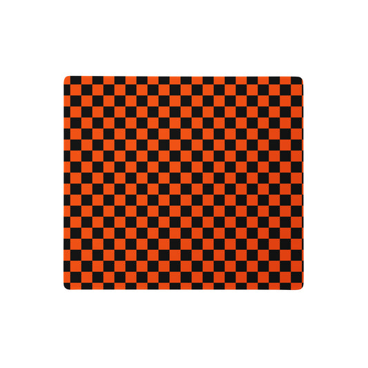 Orange Checkerboard Mouse Mat