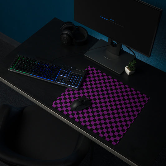 Purple Checkerboard Mouse Mat