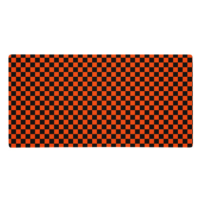 Orange Checkerboard Mouse Mat