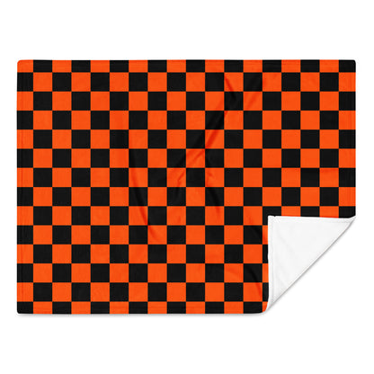 Orange Checkerboard Throw Blanket