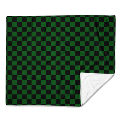 Green Checkerboard Throw Blanket