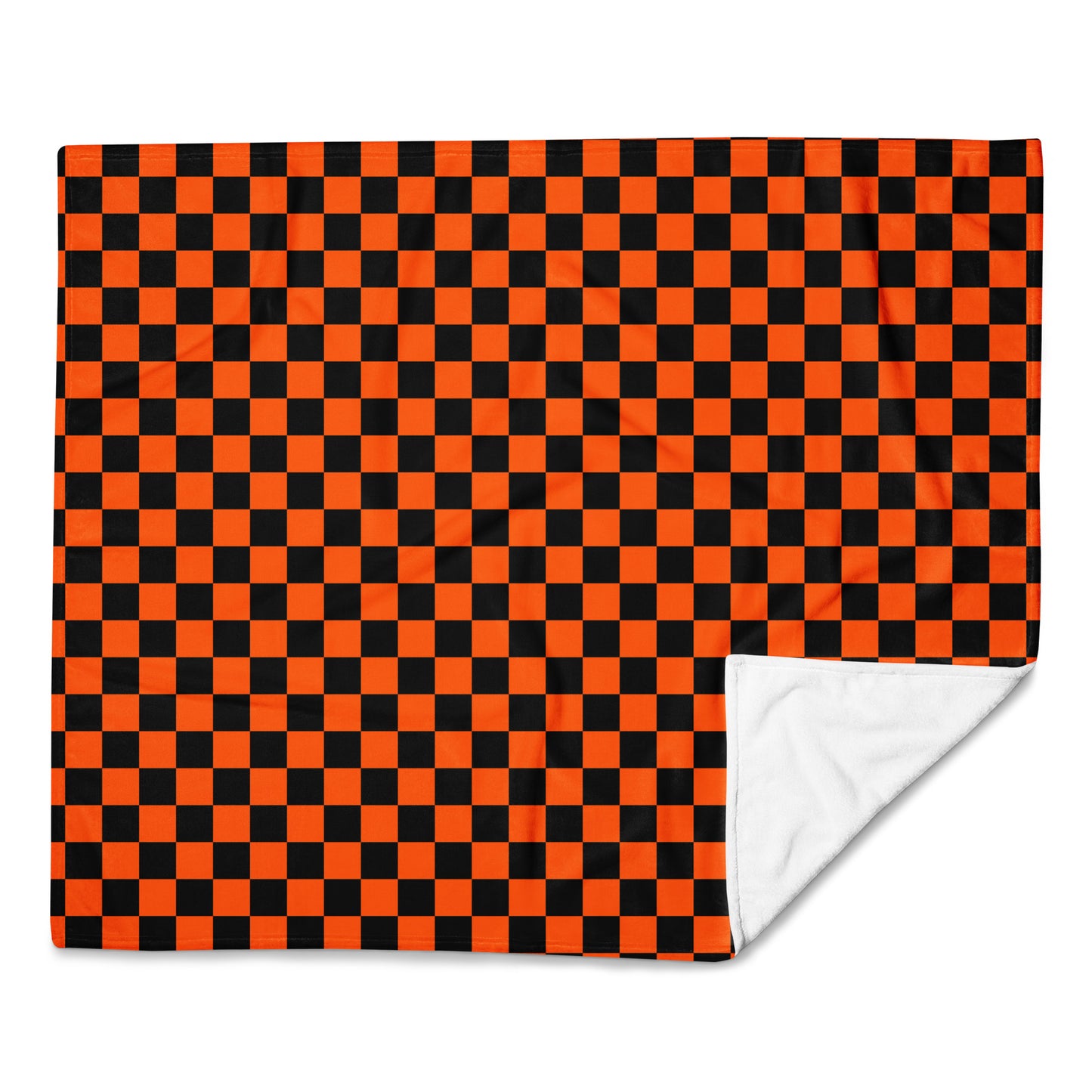 Orange Checkerboard Throw Blanket