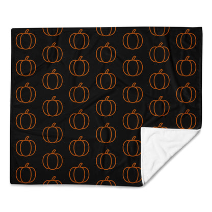 Orange Pumpkin Throw Blanket