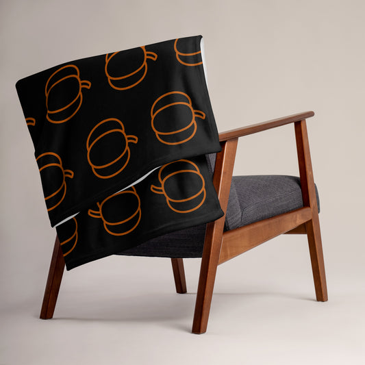Orange Pumpkin Throw Blanket