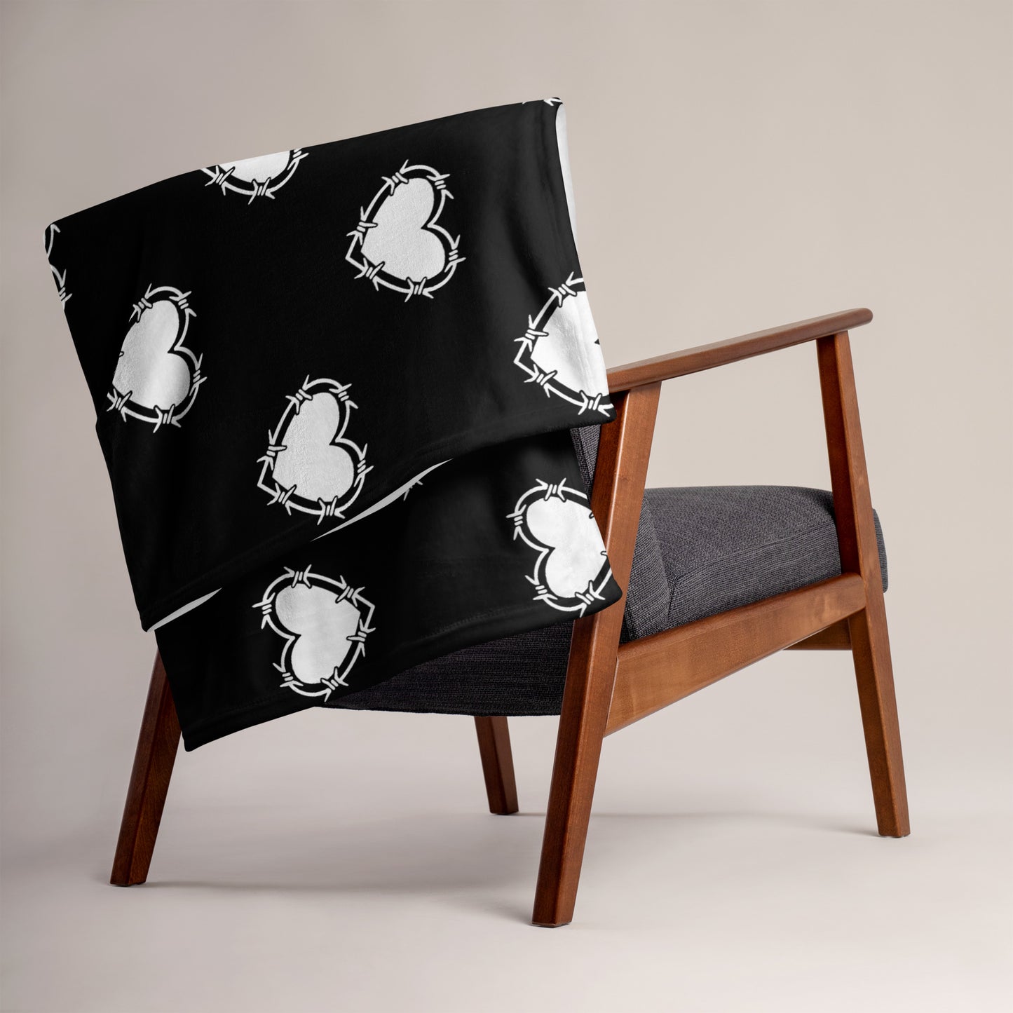 Barbed Wire Heart Throw Blanket