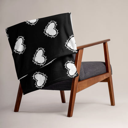 Barbed Wire Heart Throw Blanket