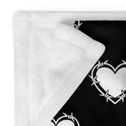 Barbed Wire Heart Throw Blanket