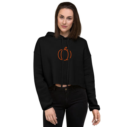 Orange Pumpkin Cropped Hoodie