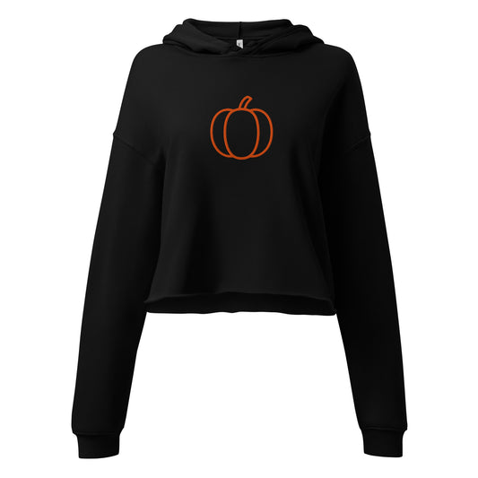 Orange Pumpkin Cropped Hoodie