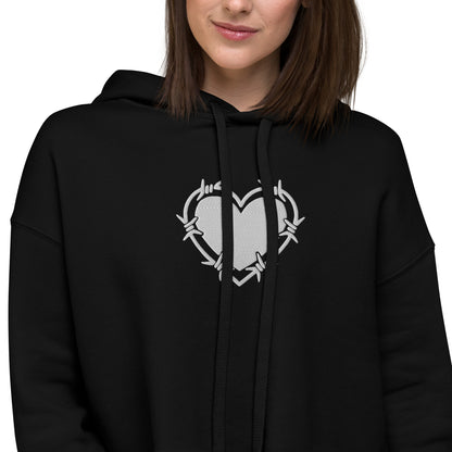 Barbed Heart Cropped Hoodie