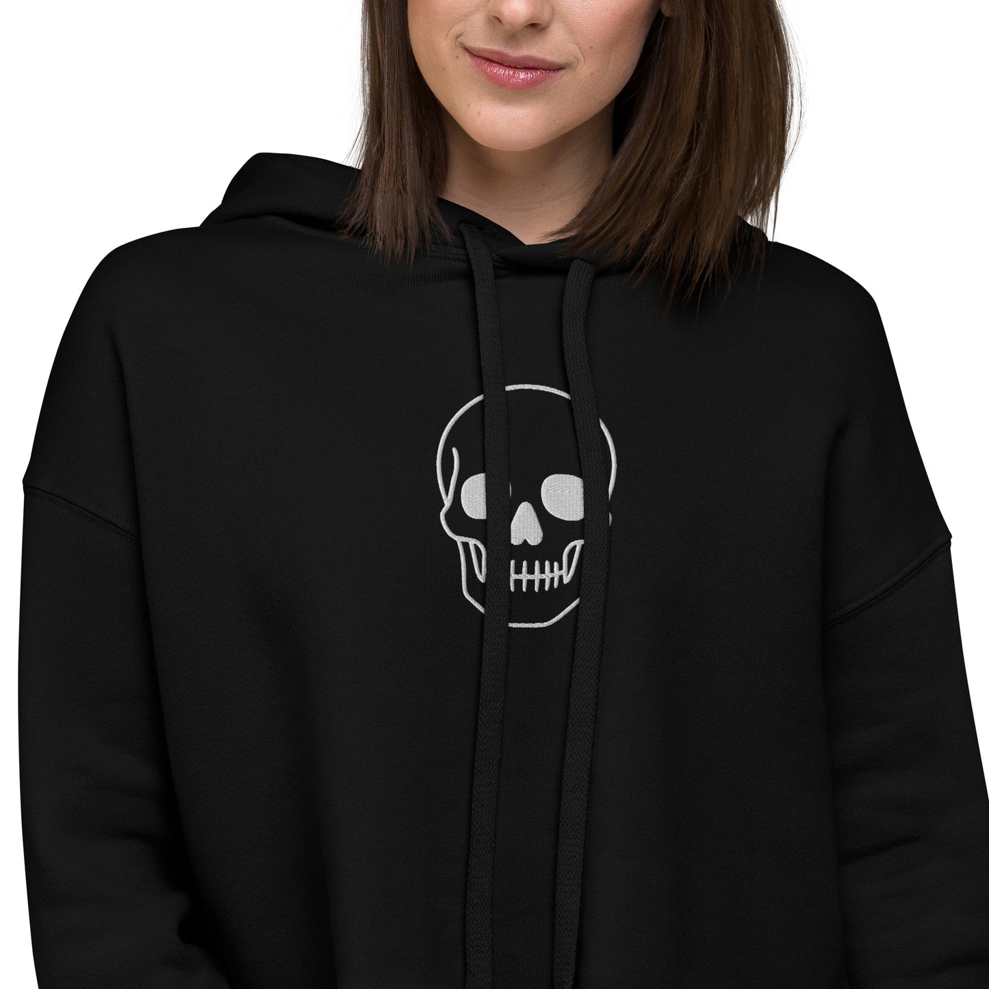 Skull Cropped Hoodie